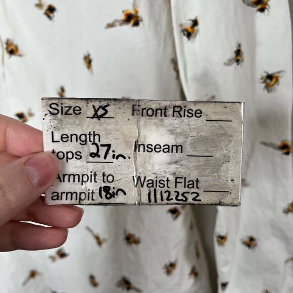 Victoria Beckham For Target XS Bee Print White Button-Up Cotton Shirt - Picture 11 of 11